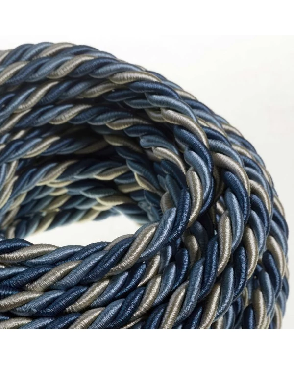 Corde XL, câble électrique 3x0,75. Revêtement en tissu lucide Bernadotte. Diamètre 16mm.