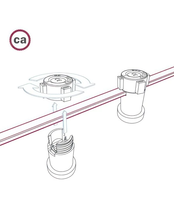 Câble électrique pour Guirlande recouvert en tissu Effet soie Jaune Fluo CF10