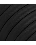 Câble électrique pour guirlande lumineuse recouvert de tissu Noir CM04 - résistant aux UV