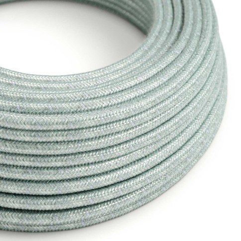 Câble textile Bleu clair brumeux coton - L'Original Creative-Cables - RX12 rond 2x0,75mm / 3x0,75mm