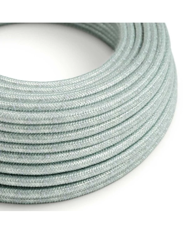 Câble textile Bleu clair brumeux coton - L'Original Creative-Cables - RX12 rond 2x0,75mm / 3x0,75mm