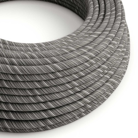 Câble textile Noir mélangé coton Vertigo - L'Original Creative-Cables - ERC37 rond 2x0,75mm / 3x0,75mm