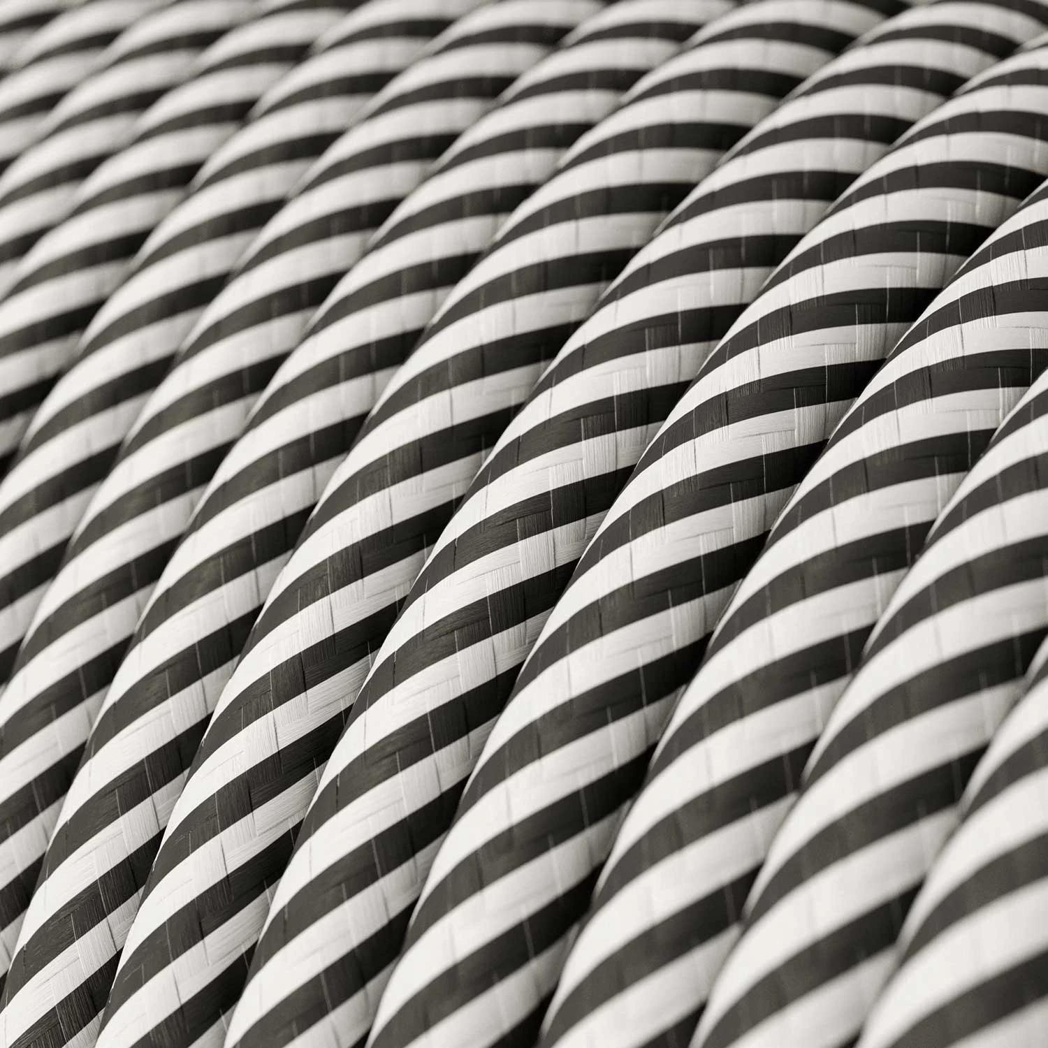 Câble textile Blanc et ardoise Vertigo brillant - L'Original Creative-Cables - ERM37 rond 2x0,75mm / 3x0,75mm