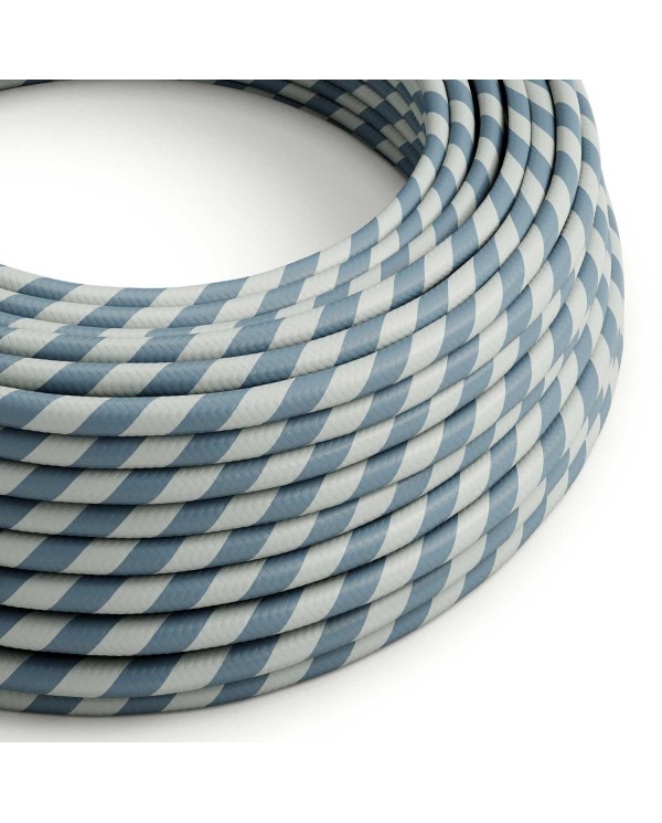 Câble textile Bleu et bleu prétrole Vertigo - L'Original Creative-Cables - ERM40 rond 2x0.75mm / 3x0.75mm
