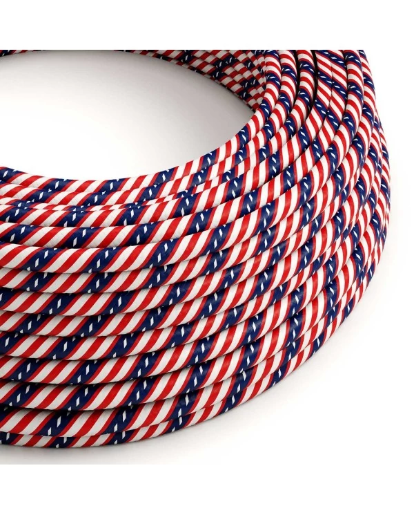 Câble textile Washington Vertigo brillant - L'Original Creative-Cables - ERM45 rond 2x0,75mm / 3x0,75mm