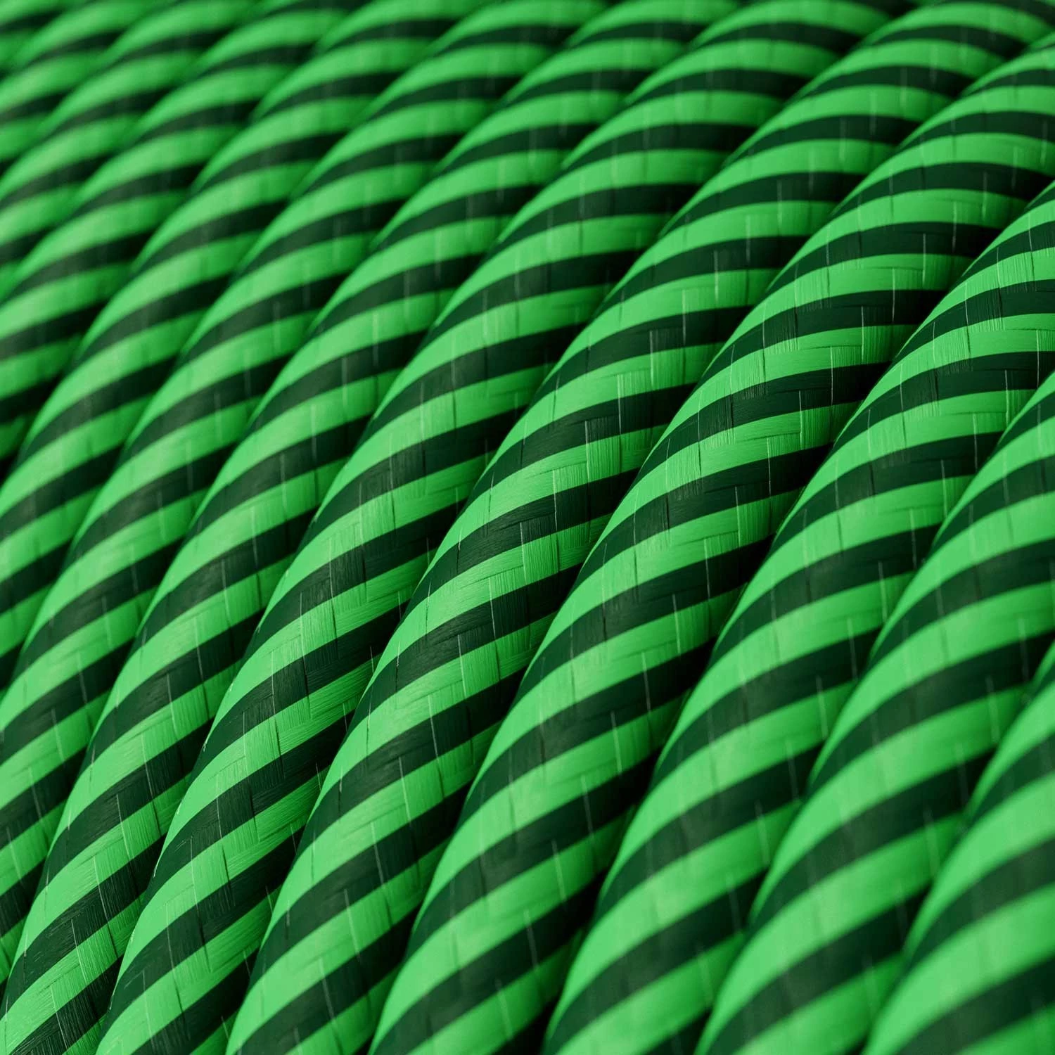 Câble textile Kiwi et vert forêt Vertigo brillant - L'Original Creative-Cables - ERM48 rond 2x0,75mm / 3x0,75mm