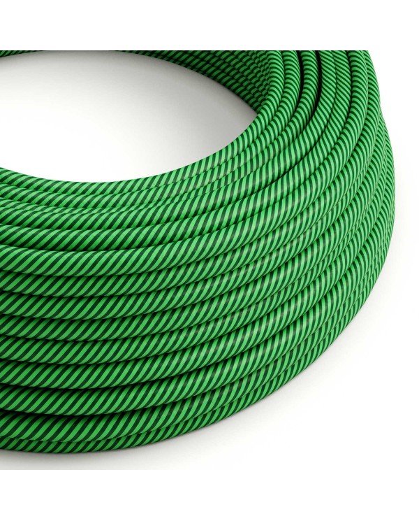 Câble textile Kiwi et vert forêt Vertigo brillant - L'Original Creative-Cables - ERM48 rond 2x0,75mm / 3x0,75mm