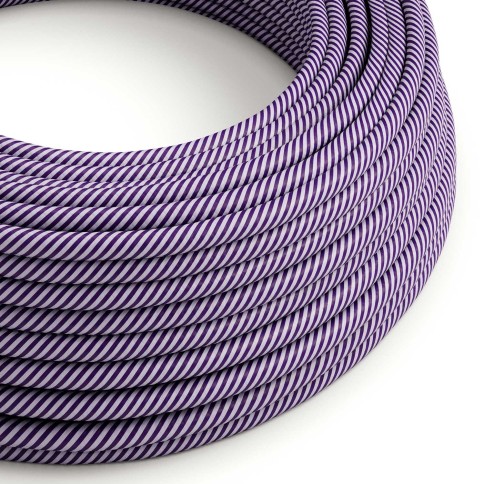 Câble textile Lilas et violet foncé Vertigo brillant - L'Original Creative-Cables - ERM52 rond 2x0,75mm / 3x0,75mm