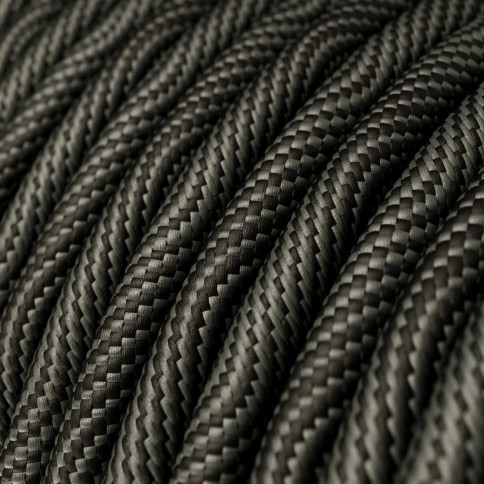 Câble textile Noir optique et gris Vertigo brillant - L'Original Creative-Cables - ERM67 rond 2x0,75mm / 3x0,75mm