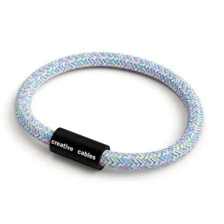 Bracelet avec fermoir magnétique noir mat et câble RX09 (Coton Lollipop)