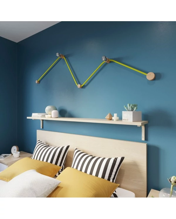 Kit Wiggle Filé system - avec câbles pour guirlande lumineuse de 3 mètres et 5 composants en bois pour intérieur