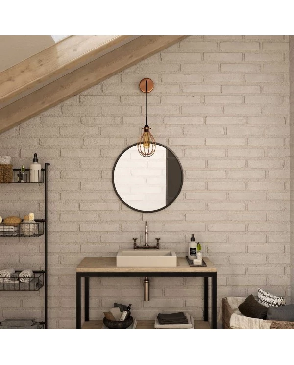 Fermaluce Metal, applique murale en métal avec abat-jour Drop et extension curbe