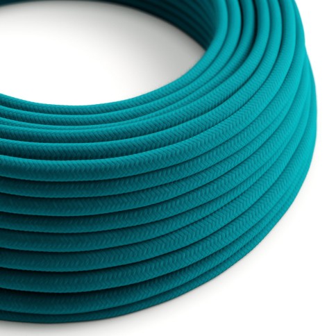 Câble textile Céruléen coton - L'Original Creative-Cables - RC21 rond 2x0,75mm / 3x0,75mm