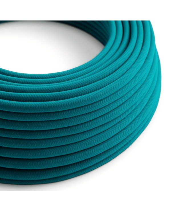 Câble textile Céruléen coton - L'Original Creative-Cables - RC21 rond 2x0,75mm / 3x0,75mm