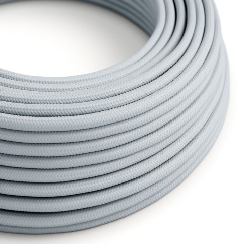Câble textile Bleu gris clair brillant - L'Original Creative-Cables - RM30 rond 2x0,75mm / 3x0,75mm
