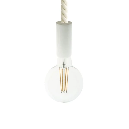 Suspension fabriquée en Italie avec corde 2XL 24 mm finition bois peint - Blanc