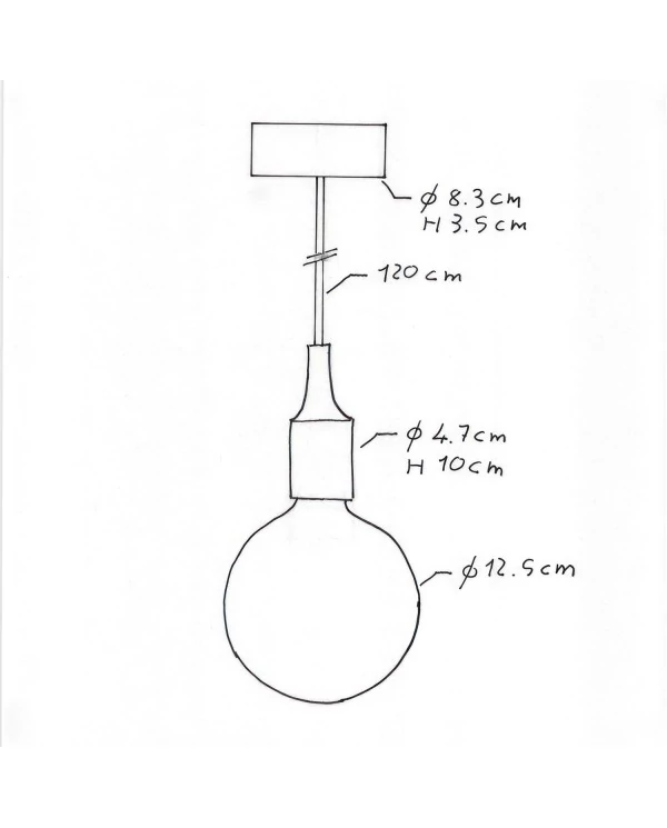 Suspension fabriquée en Italie avec câble textile et finition silicone