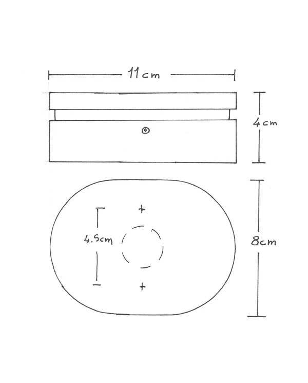 Rosace ovale en bois avec 2 trous latéraux pour le câble plat de guirlande et le système Filé. Fabriqué en Italie