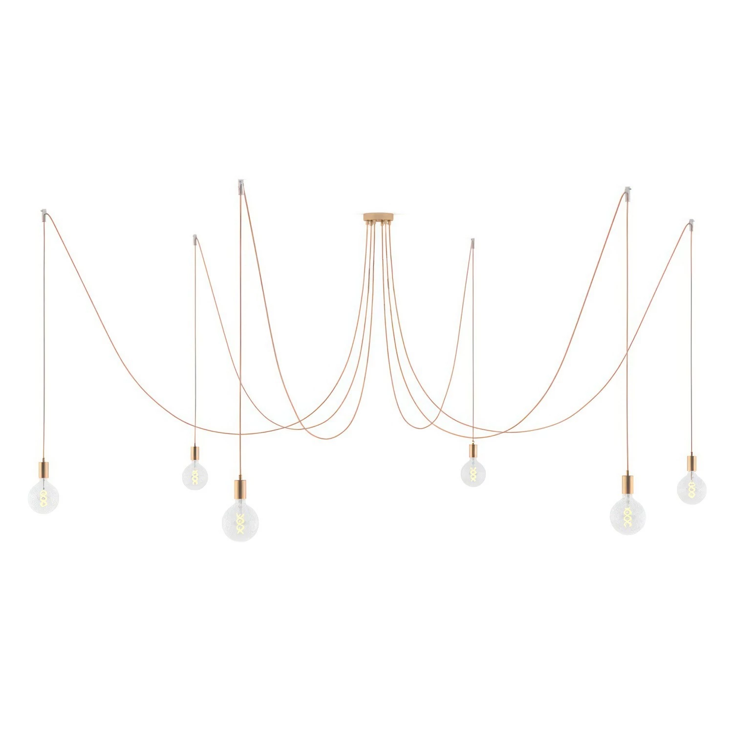 Spider - Suspension multiple 6 bras fabriquée en Italie, avec câble textile et finitions métalliques