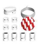 Kit Symmetric Filé system - avec câbles pour guirlande lumineuse de 5 mètres et 9 composants en bois verni blanc pour intérieur