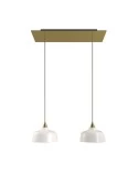 Suspension à 2 bras avec XXL Rose-One rectangulaire 675 mm complète avec câble textile et abat-jour Coppa