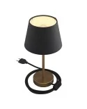 Alzaluce avec abat-jour Impero, lampe de table en métal avec fiche à deux pôles, câble et interrupteur