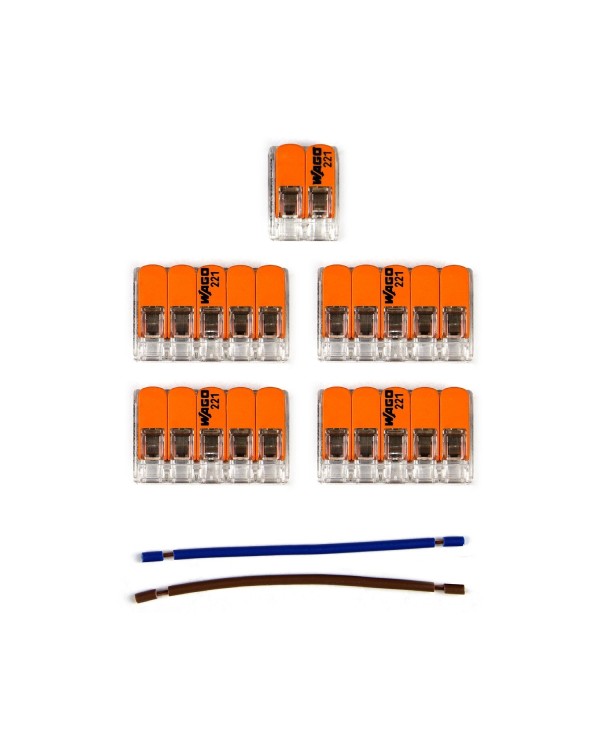 Kit de connexion WAGO compatible avec câble 2x pour Rosace à 6 trous