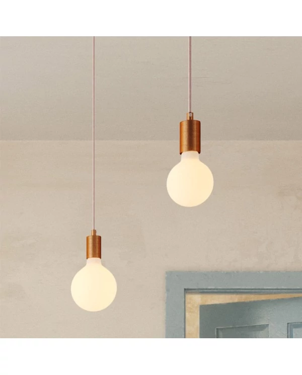 Spider - Lampe suspension multiple 4 bras Made in Italy avec câble textile et finitions en métal