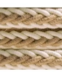 Cordon tressé en jute et coton brut blanc 2XL, câble électrique 2x0,75. Diamètre 24mm
