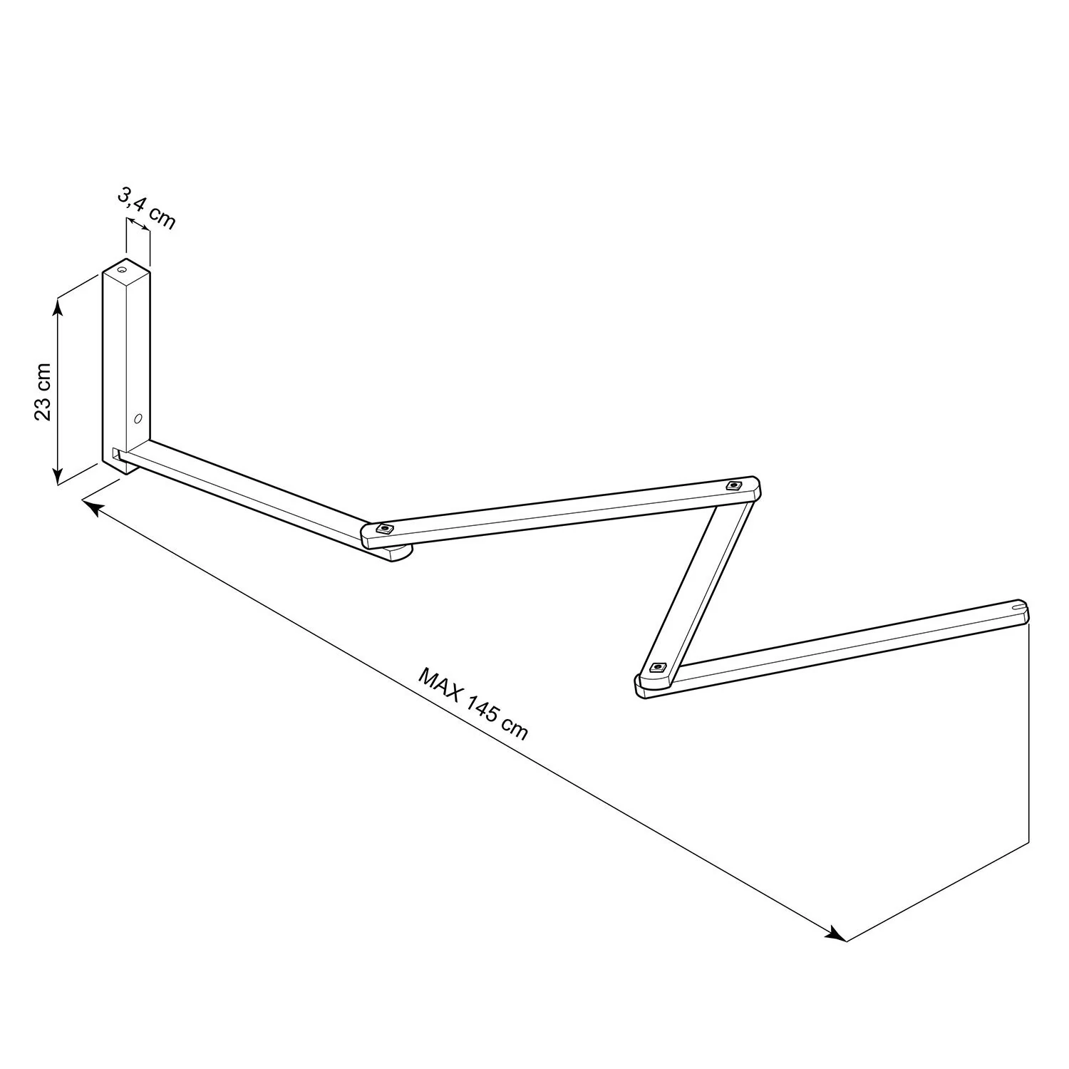 Pinocchio XL, support mural réglable en bois pour appliques murales