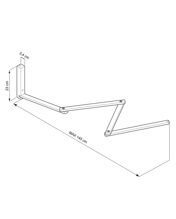 Pinocchio XL, support mural réglable en bois pour appliques murales