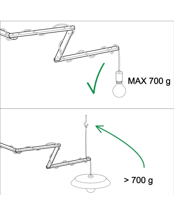 Pinocchio XL, support mural réglable en bois pour appliques murales