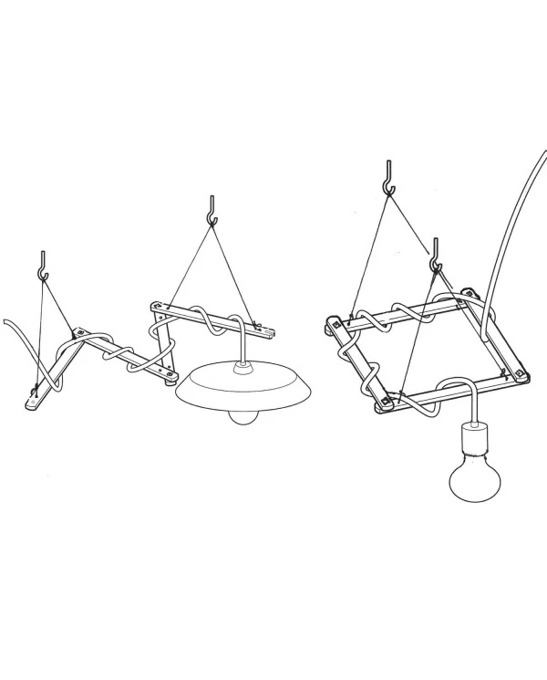 Zigh-Zagh, support de plafond réglable en bois pour lampes à suspension