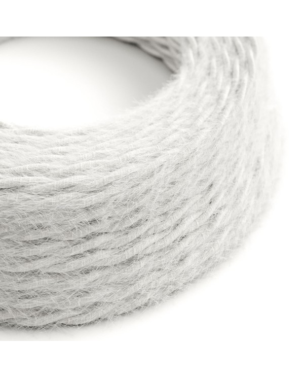 Câble textile Blanc optique Marlene - L'Original Creative-Cables - TP01 tressé 2x0.75mm / 3x0.75mm