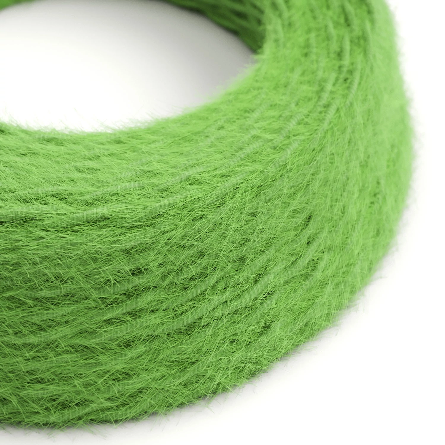 Câble textile Vert gazon Marlene - L'Original Creative-Cables - TP06 tressé 2x0,75mm / 3x0,75mm