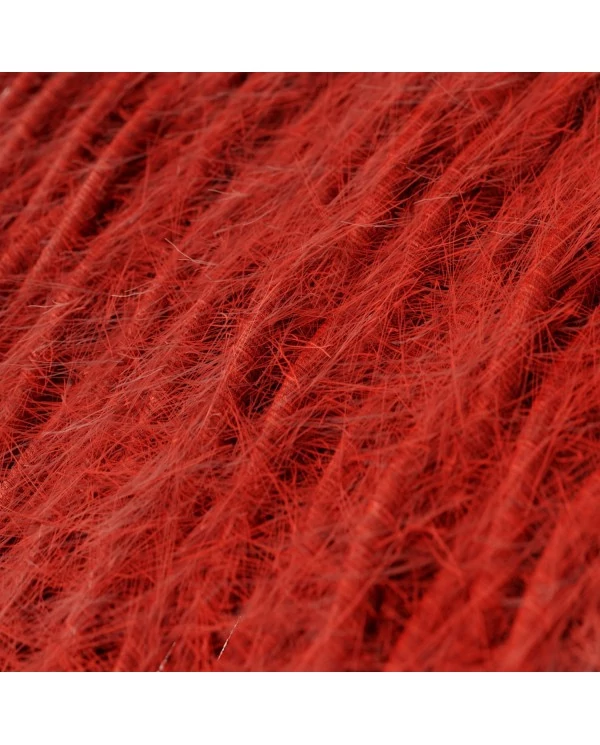 Câble textile Rouge feu Marlene - L'Original Creative-Cables - TP09 tressé 2x0,75mm / 3x0,75mm