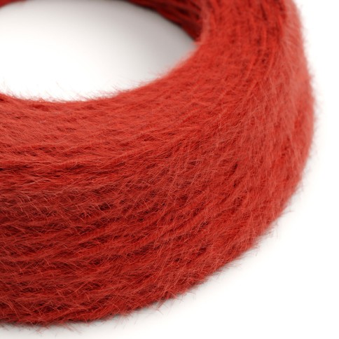 Câble textile Rouge feu Marlene - L'Original Creative-Cables - TP09 tressé 2x0,75mm / 3x0,75mm