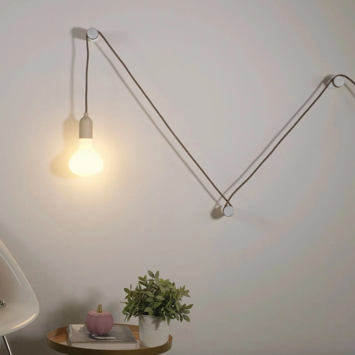 Rolé, passe-câble en bois, fixation murale pour lampe à suspension