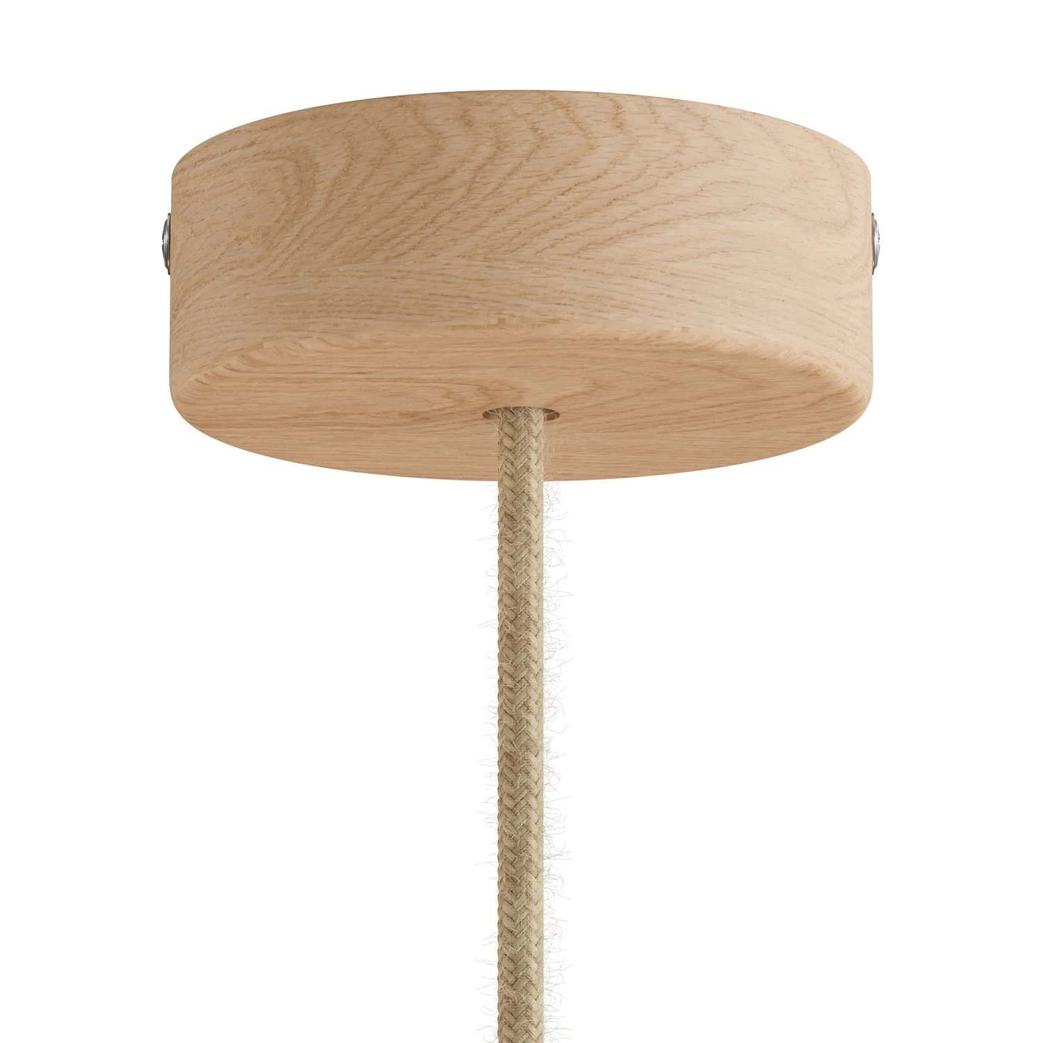 Lampe à suspension Made in Italy avec câble textile et finitions en bois