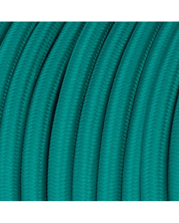 Câble textile Turquoise brillant - L'Original Creative-Cables - RM71 rond 2x0,75mm / 3x0,75mm