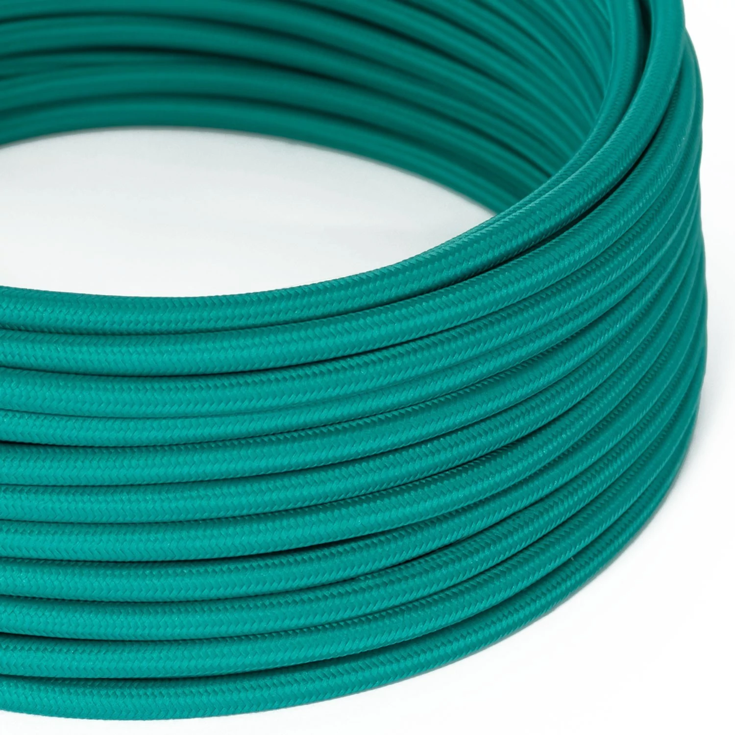 Câble textile Turquoise brillant - L'Original Creative-Cables - RM71 rond 2x0,75mm / 3x0,75mm