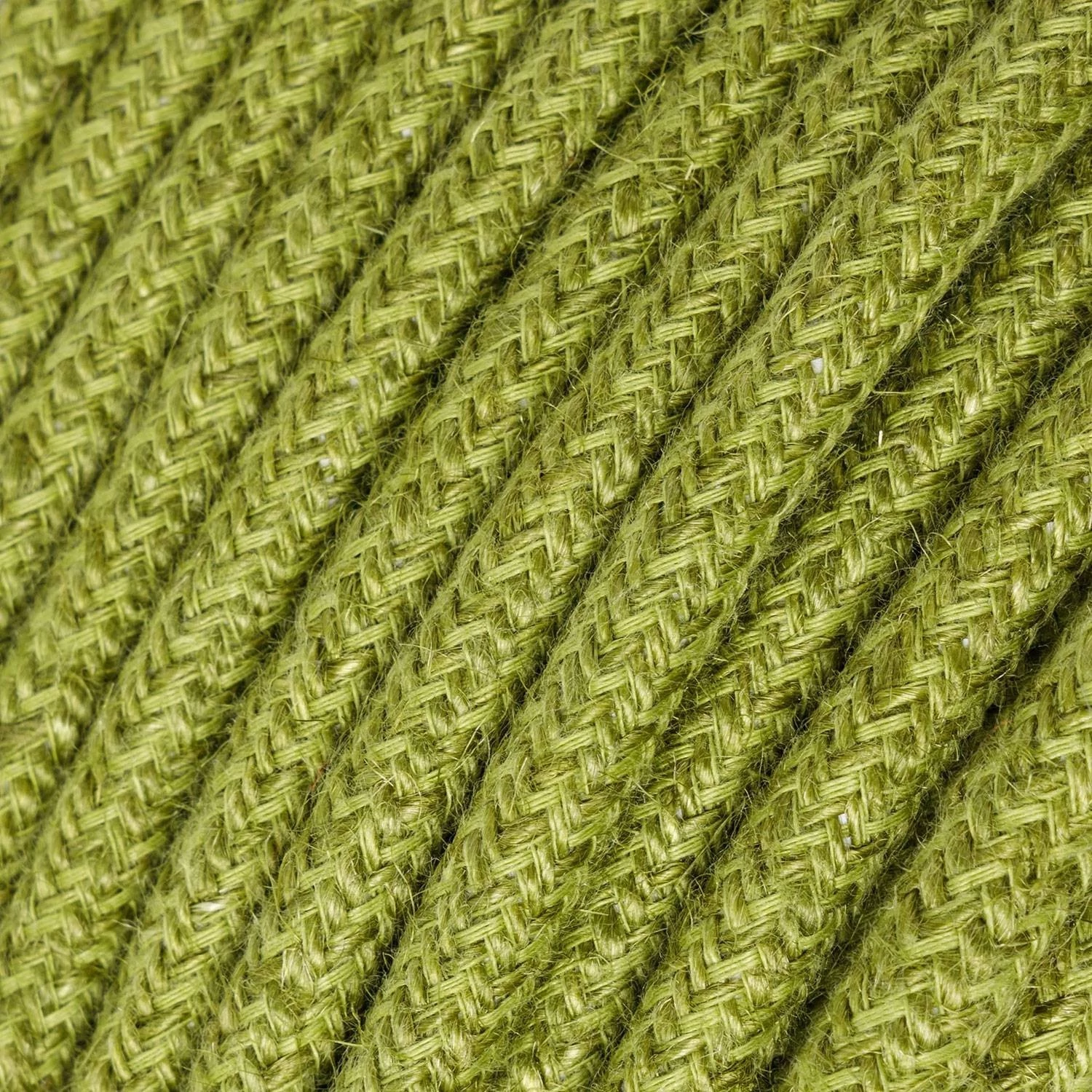 Câble textile Vert foin jute - L'Original Creative-Cables - RN23 rond 2x0,75mm / 3x0,75mm