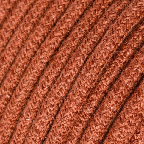 Câble textile Argile orangée jute - L'Original Creative-Cables - RN27 rond 2x0,75mm / 3x0,75mm