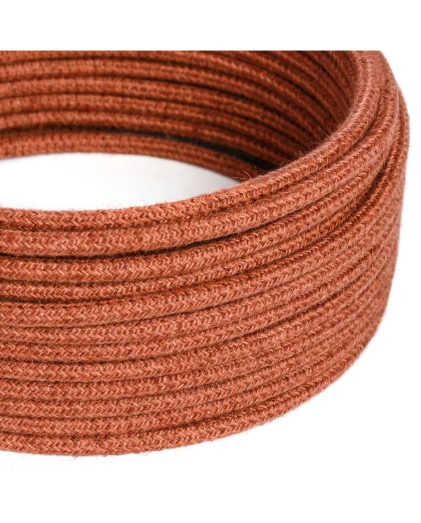 Câble textile Argile orangée jute - L'Original Creative-Cables - RN27 rond 2x0,75mm / 3x0,75mm