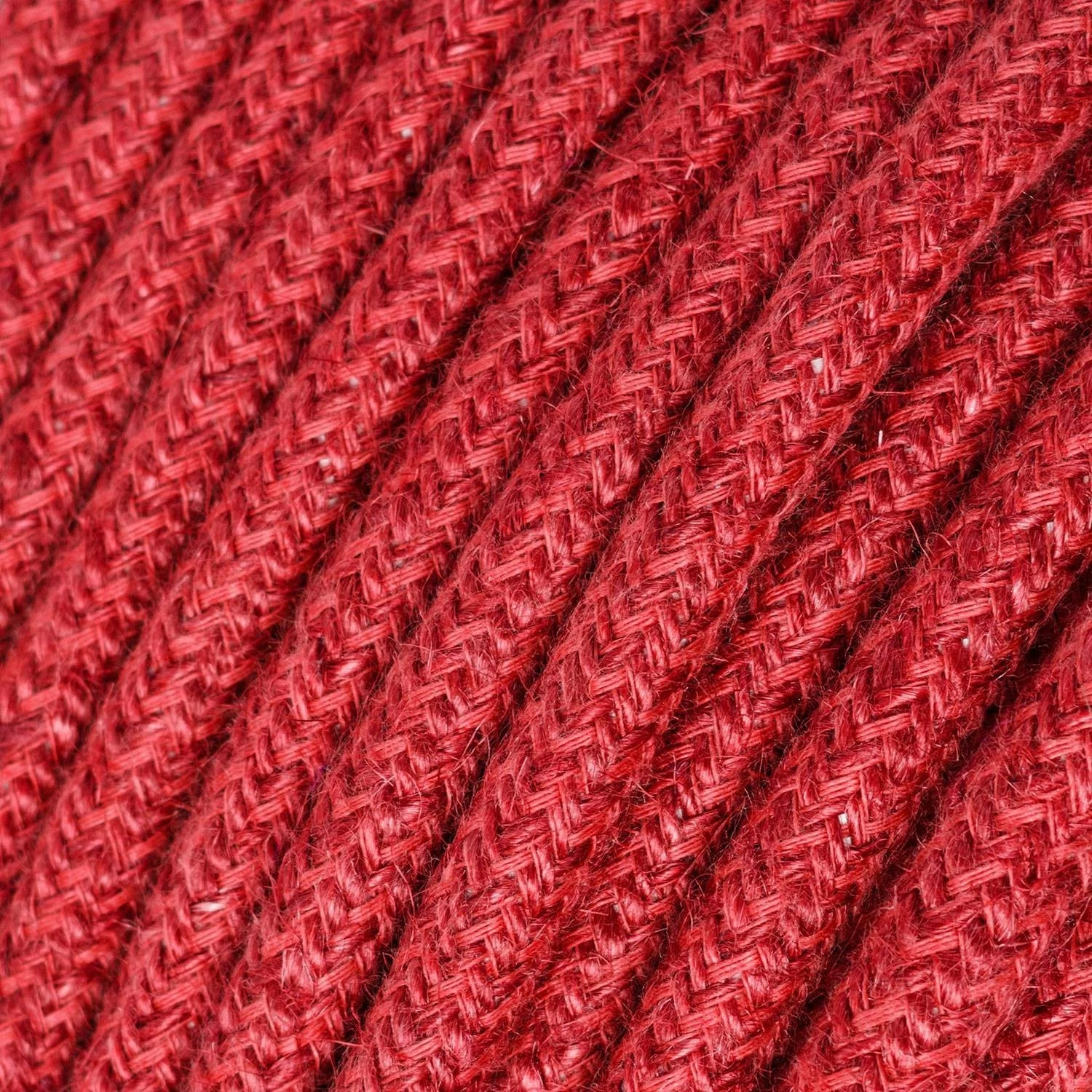 Câble textile Rouge cerise jute - L'Original Creative-Cables - RN24 rond 2x0,75mm / 3x0,75mm