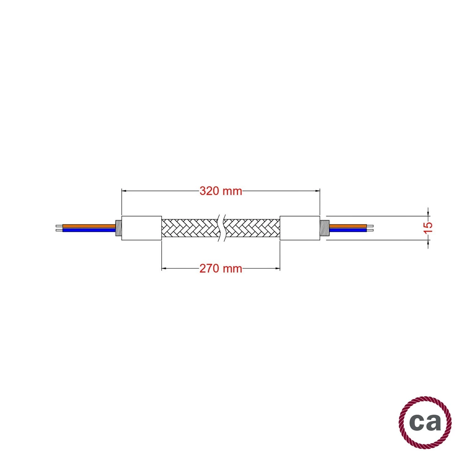 Kit Creative Flex tube flexible recouvert de tissu RM74 Cuivre