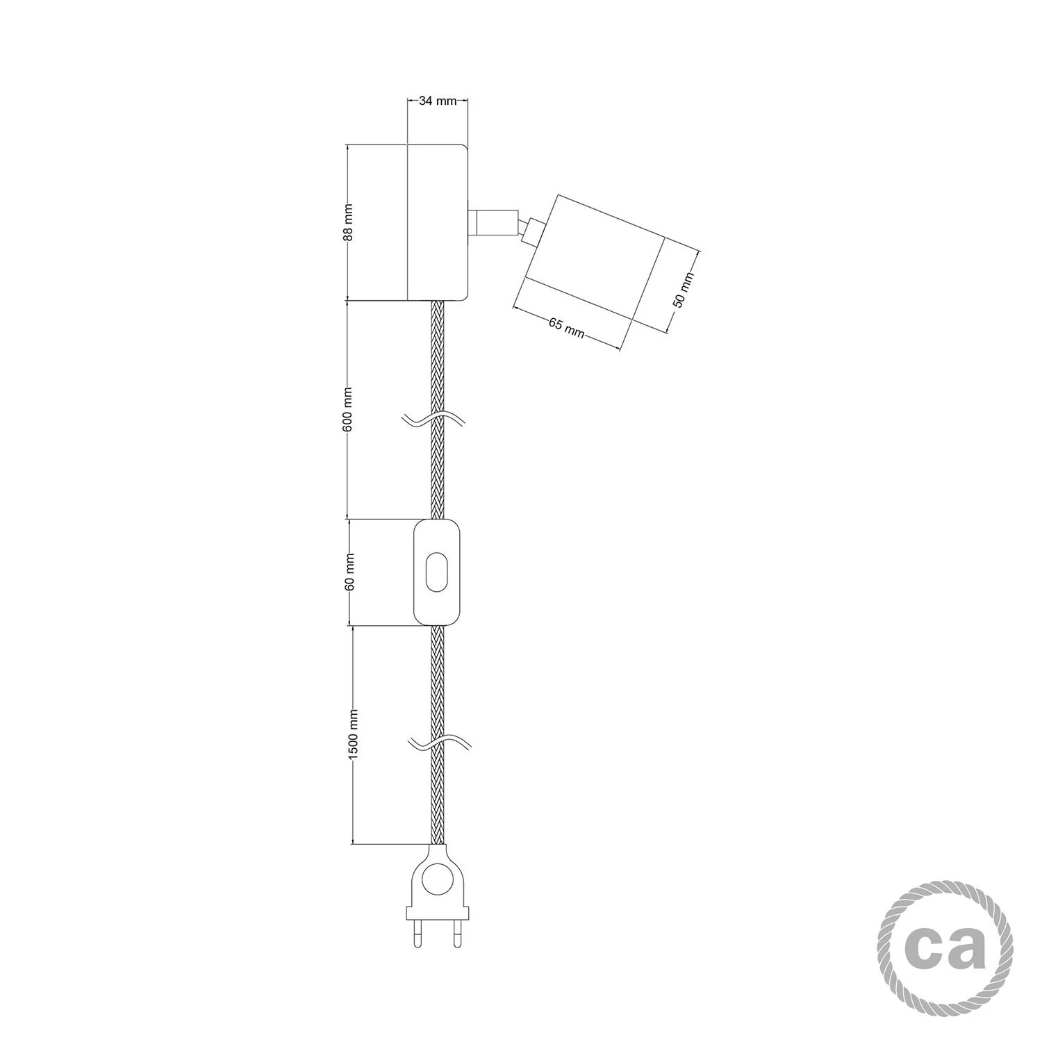 Lampe Spostaluce Snodo réglable en bois