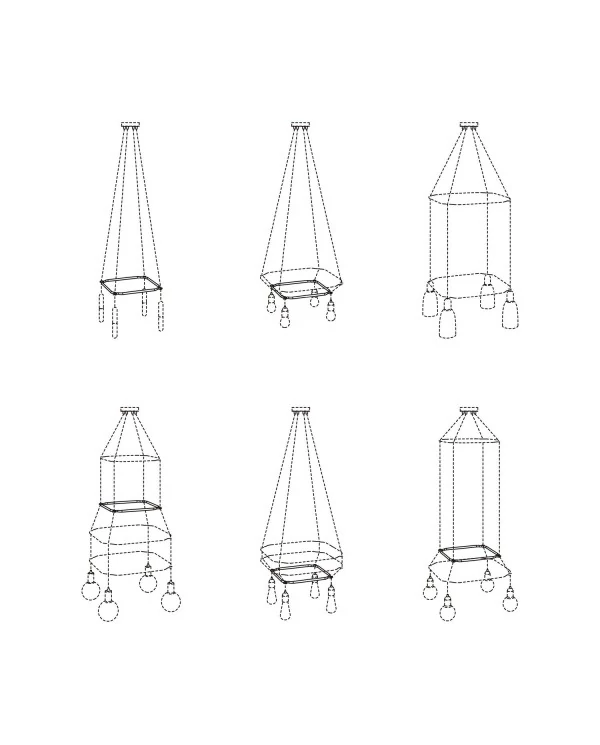 Cage Carrée - Structure pour lustres