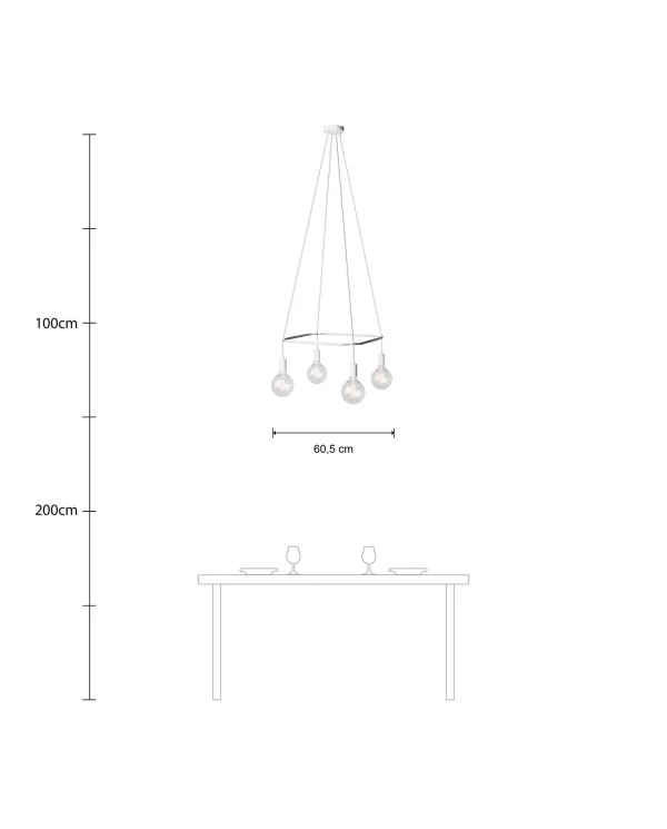 Lustre Cage avec 4 bras Globo