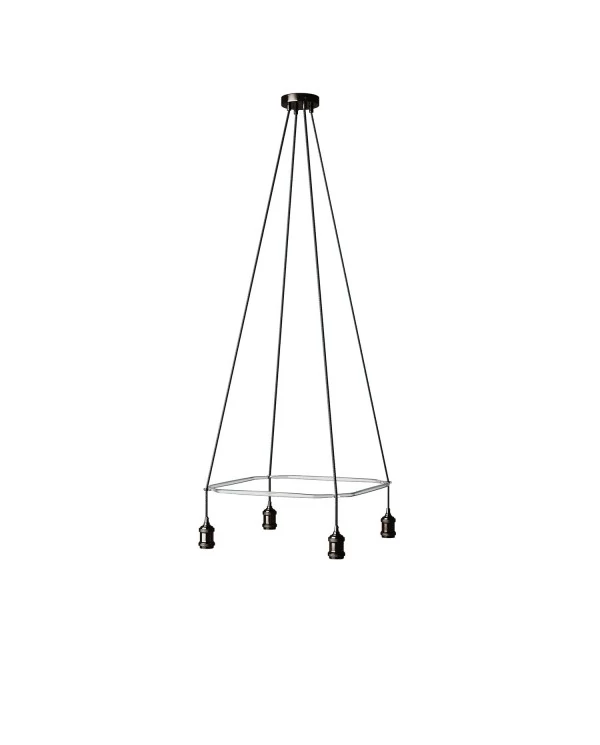 Lustre Cage avec 4 bras Crystal